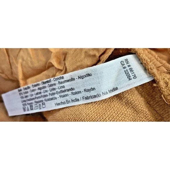 Free People Small 28X 23 Womens Mustart Pants Capris Side Buttons Wide Leg - Picture 7 of 8